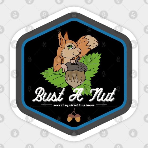 bust a nut secret squirrel business Sticker by lmdesignco